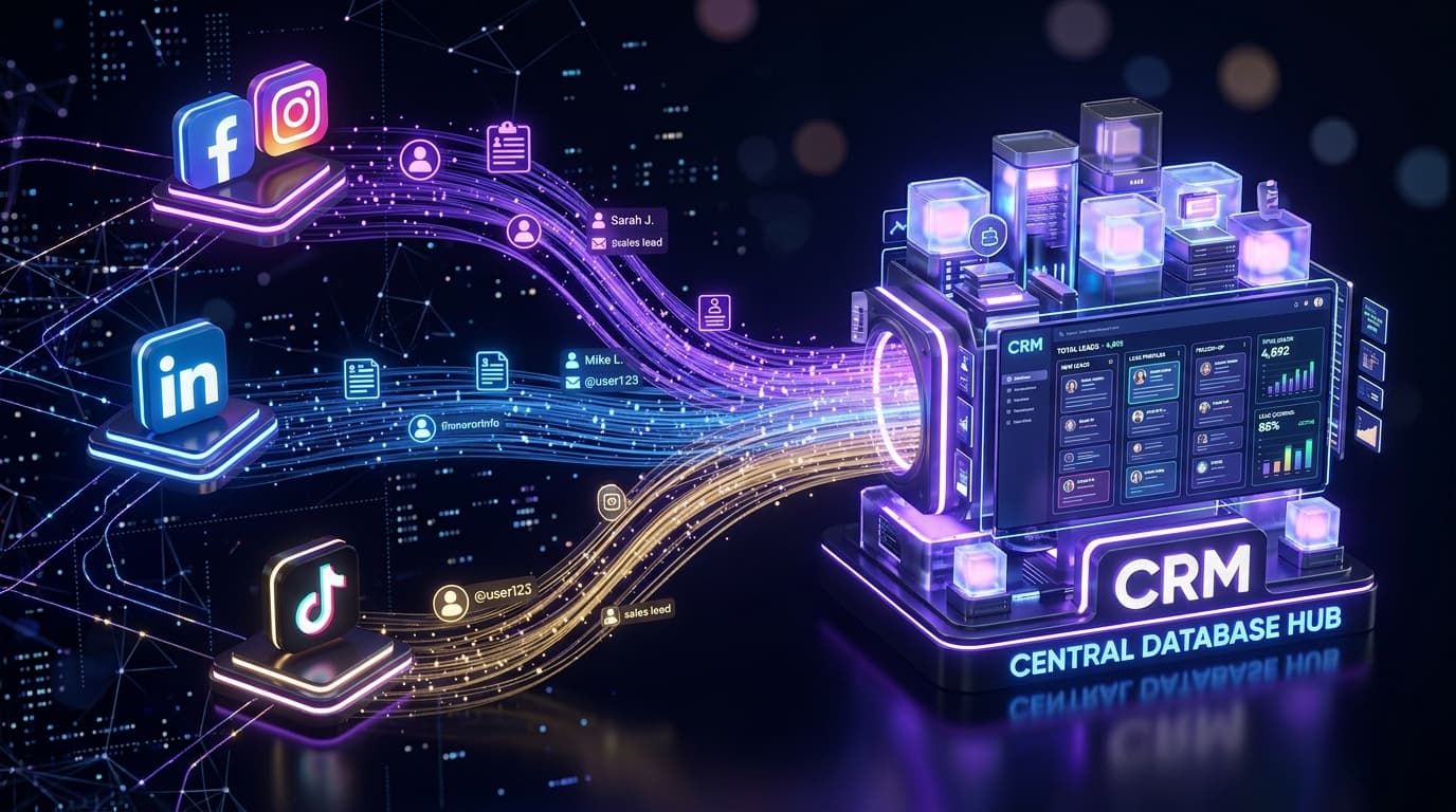 Social Media Lead Auto-Sync Engine Visual